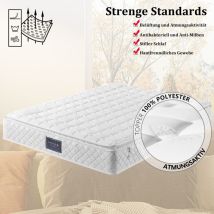Materasso a molle 160 x 200 cm – Spessore 25 cm – Anallergico – Rivestimento traspirante – 100 notti di prova