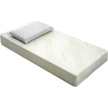 Materasso Baby per Culla per Lettino Bambino 60x120x14 cm con Cuscino - con Fodera oeko-tex in Aloe Vera, Sfoderabile e Lavabile, Indeformabile e