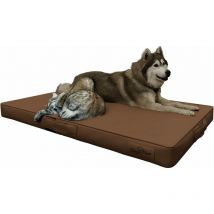 Materasso Cuscino per cane xxl Pieghevole Letto Ortopedico cane in Morbida Pelle 3D pu Taglia Grande Media Sfoderabile Lavabile Impermeabile Marrone