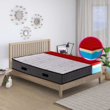 Geemma - Materasso memory a zone differenziate, materasso in offerta alto 23 cm con tessuto in argento anti microbico, materasso contro il mal di