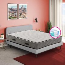 Geemma - Materasso ortopedico 1000 Molle insacchettate H23 cm, offerta, zone differenziate con tessuto anallergico in argento - grey ml 180x200 cm