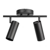 Mathias Luminaires - Mathias - Plafonnier verso en métal Noir, compatible culot GU10, 7W - SS2TVERSON