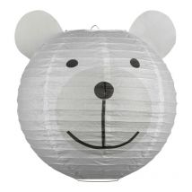 Mathias Luminaires - Mathias - Suspension boule papier ourson milow Blanc et Noir, 60W - bpmilow