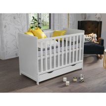 Matilda Cot Bed 120x60cm with drawer (White)