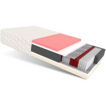 FDM - Matratze 100x200 Multipocket Taschenfederkern comfort 7 Zonen H3 25 cm Visco Latex Polyurethanschaum Jersey