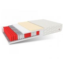 FDM - Matratze 90x200 Multipocket Taschenfederkern rimini max 7 Zonen 25 cm H3 Latex Polyurethanschaum jersey