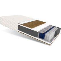 FDM - Matratze 90x200 Taschenfederkern merano max 7 Zonen H4 25 cm Kokos hr Schaum Klimafaser Polyurethanschaum jersey