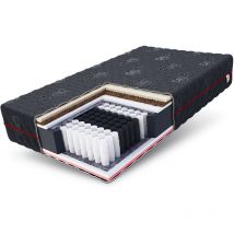 FDM - Matratze 160x200 Taschenfederkern black max 7Zonen H3 28 cm Kokos Latex jacquard