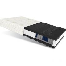 Matratze 90x200 cm Taschenfederkern noir 7 Zonen H3 H4 23 cm hr Schaum aloevera Bezug