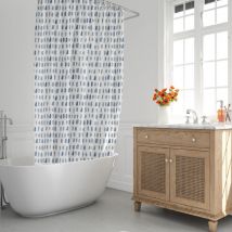Cortina Ducha Matrix Azul 180x200cm. Impermeable