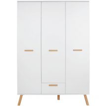 Ebuy24 - MatsBaby Armoire pour enfants 3 portes, 1 tiroir, blanc.