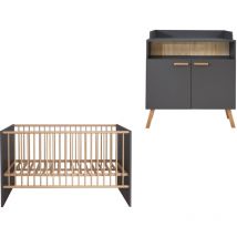 Ebuy24 - MatsBaby Ensemble de meubles chambre de bébé, gris.