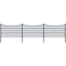 Matszan de doble varilla morata Tal, valla de jardín, valla de estera Altura: 80 cm / Longitud: 36 m 4x postes esquineros