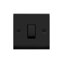 Se Home - Matt Black 10A 1 Gang Intermediate Ingot Light Switch - Black Trim