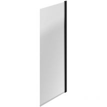 Colore Square Matt Black 770mm Single Section Square Bath Shower Screen