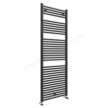 Essential - Matt Black Straight 1703 x 600 Heated Towel Rail Warmer Radiator Rad 22mm d Rail