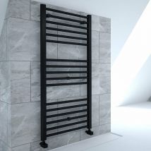 Gravahaus - 1000mm x 400mm Straight Heated Towel Rail Ladder Radiator - Matt Black