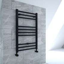 Gravahaus - 700mm x 400mm Straight Heated Towel Rail Ladder Radiator - Matt Black
