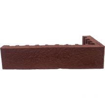 Mattone angolare rosso rugoso 12x24 cm spessore 2,5 cm