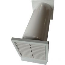 IKM - Mauerkasten mit Rückstauklappe - Grau, Rundanschluss ø 150 mm, Mauerstärken 120 bis 450 mm