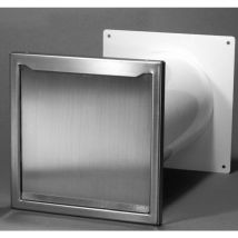 Energiespar-Mauerkasten 125 mm Pow Air box 50491 Edelstahl Front mit Rückstauklappe Thermo