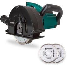 Mauernutfräse Schlitzfräse 1700 w - 150 mm Komplettset mit 4 Stück Diamantscheiben und Aufbewahrungstasche