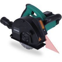 Vonroc - Mauernutfräse Schlitzfräse mit Laser – 1700 w – 150 mm – Inkl. 2 Diamantscheiben, Staubsaugeranschluss und Aufbewahrungstasche
