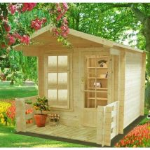 Maulden with veranda Log Cabin Home Office Garden Room Approx 8 x 8 Feet