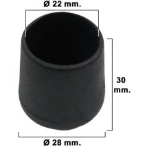 Virole Conique Noire 22mm. Blisters 4 pièces.