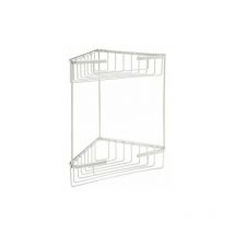 Corbeille d'angle en acier inoxydable Maurer 2 hauteurs 19x19x35 cm.
