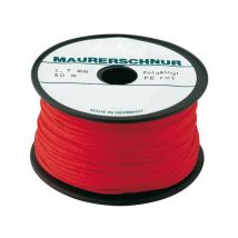 Overmann - Cordel de albañil, polietileno, color : rojo, Largo 100 m, resistencia mecánico apro. 44,6 kg, ø : 2,0 mm