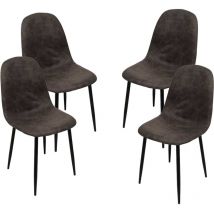 Maury's set 4 sedie imbottite in tessuto tecnico 52X44C88 cm colore grigio