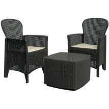 Maury's tree salotto da giardino con cuscini 3 pz antracite