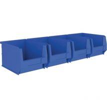 Jeu de boîtes de rangement ouvertes acier galvanisé H140xl602xP250 mm avec boîtes de rangement ouv. 4 x MK4 bleu