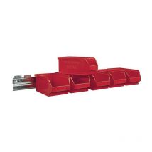 Mauser - Set di scatole portaoggetti A50xL602xP100mm sta zincato con scatole portaoggetti 6xMK6 rosso