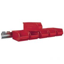 Sichtlagerkastenset H50xb602xt100mm Stahl Verzinkt Mit Sichtlagerkästen 6 X Mk6 Rot