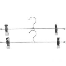 Klemm-Hosenbügel Superclip Metall mit 2 Clips 40cm silber 2er Pack