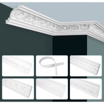 Grand Decor - moulures pu mousse dure & flexible 2m moulures de plafond à motifs: 10 Mètres / 5 Bandes, C709 - 82x58mm