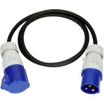 Max Hauri 163894 Strom Verlängerungskabel Blau, Schwarz 1.5 m H07RN-F 3G 1,5 mm² Ölbeständig, uv-b