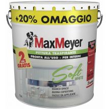 Pittura traspirante per interni pronta all'uso soft white 10lt + 2lt omaggio Max Meyer