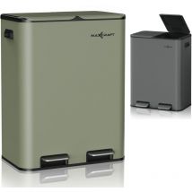Mülleimer / Treteimer mit Soft Close Deckel und 2 Inneneimern - 60 Liter in Grün - Maxcraft