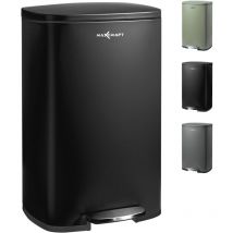 Poubelle à pédale avec Couvercle - 50 litres en Noir - Maxcraft