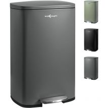 Poubelle à pédale avec Couvercle - 50 litres en Gris - Maxcraft
