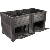 Hochbeet aus Kunststoff schwarz Pflanzkasten Kräuterbeet Gemüsebeet Blumenkasten