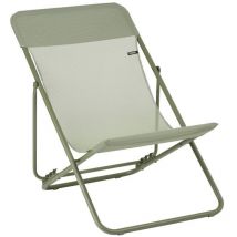 Lafuma Mobilier - Transat Jardin Pliable - Chilienne Multi-positions - Largeur 58cm - Maxi Transat - Batyline Iso - Vert Moss