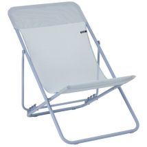 Lafuma Mobilier - Transat Jardin Pliable - Chilienne Multi-positions - Maxi Transat - Batyline Iso - Bleu Ciel