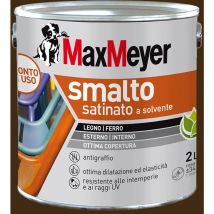 Smalto a solvente per ferro e legno satinato testa di moro R8017 2 l - Maxmeyer