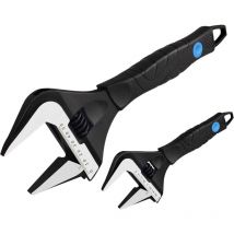 Maxpower 2 Stücke Rollgabelschlüssel Set 150mm/250mm Maximale Öffnung 36mm/52mm Rollgabelschlüssel Groß Adjustable Wrench Set