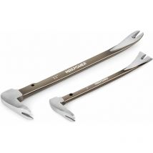 MAXPOWER 2PCs Nail Puller Set, 8-Inch/21cm and 12-Inch/30cm Nail Puller Pry Bar and Chisel Scraper