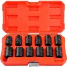 Jeu de 12 douilles 10 mm-21 mm Douilles 1/2' - Maxpower